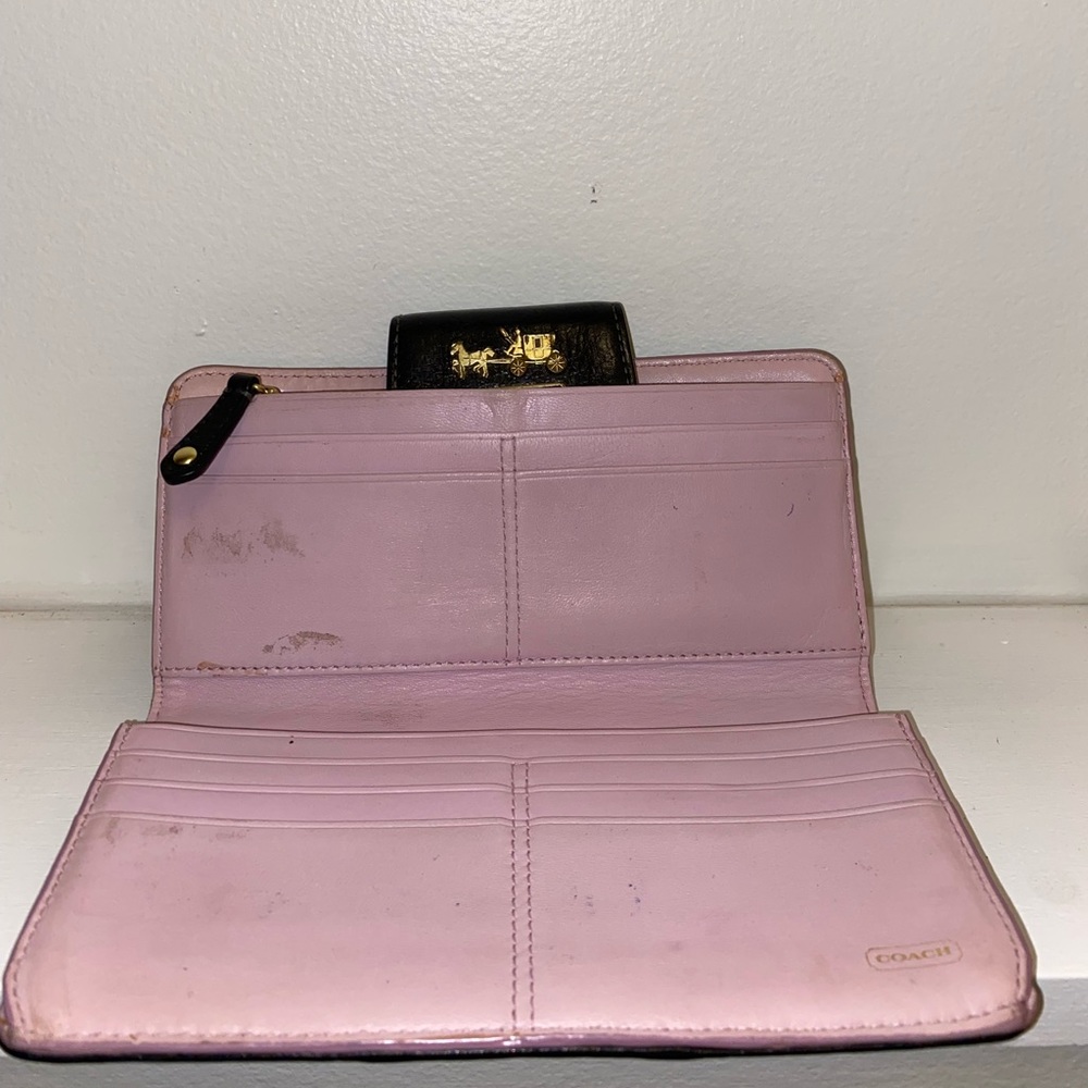 COACH clutch wallet with snap closure. Approx 3x7. Black and gold - Picture 7 of 8